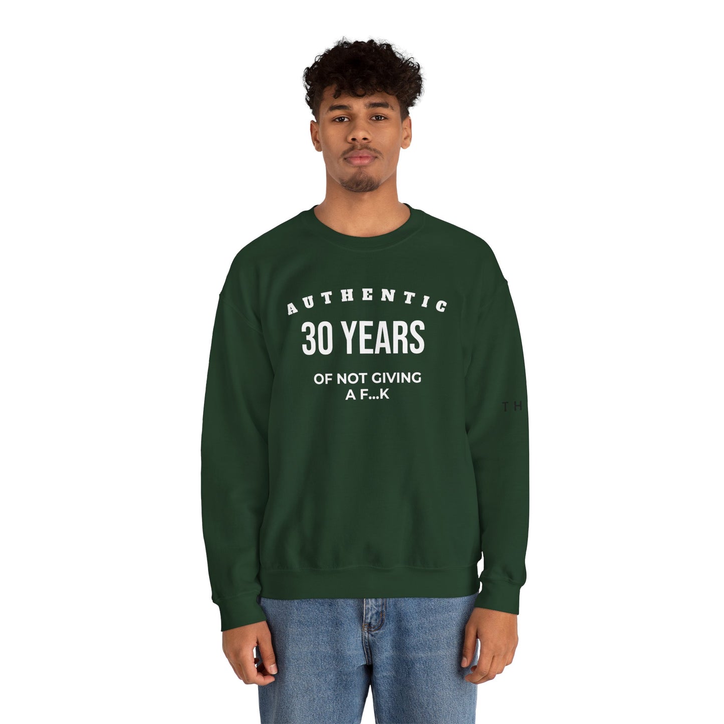 Crewneck Sweatshirt — Minimal White Logo Sleeve Crewneck