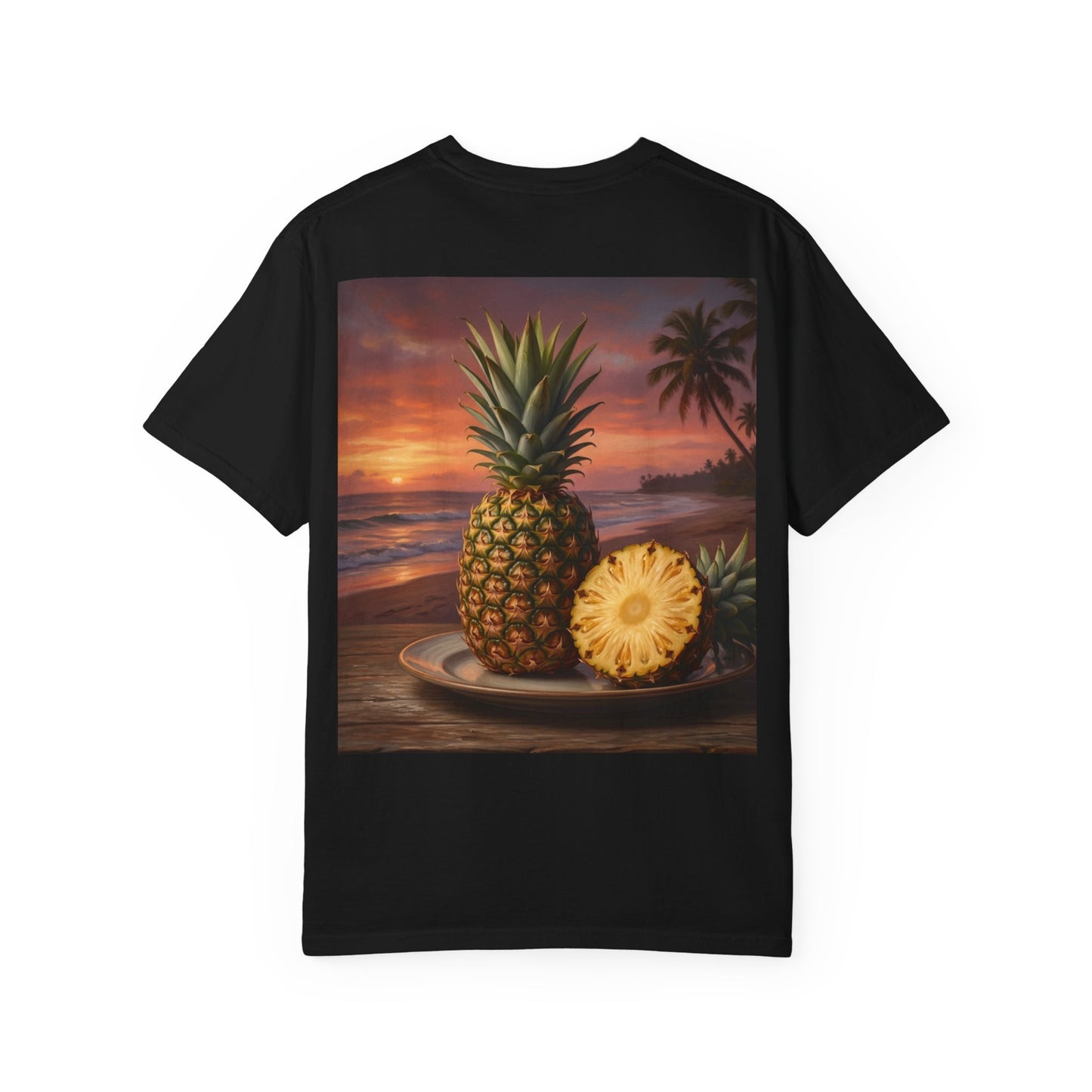 Sunset & Pineapple T‑Shirt — Tropical Beach Graphic Tee