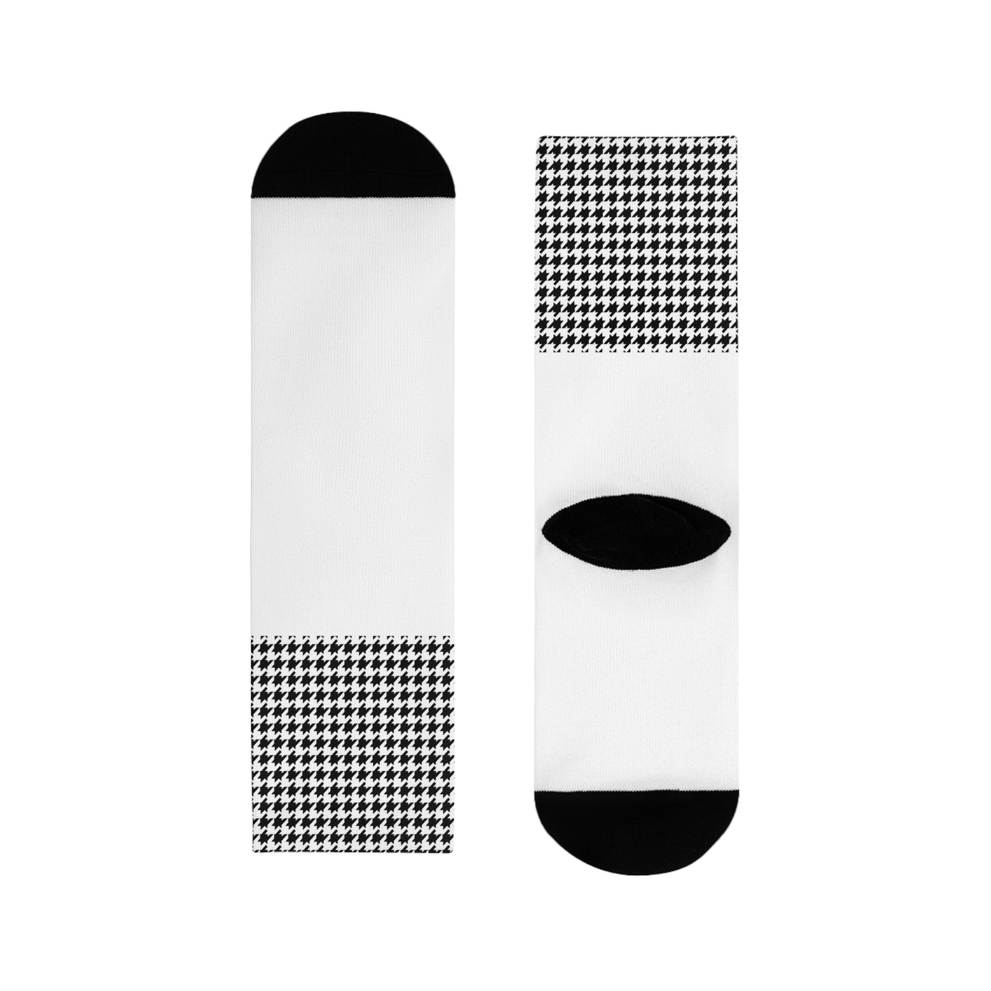 Houndstooth Edition Crew Socks — Black & White Classic