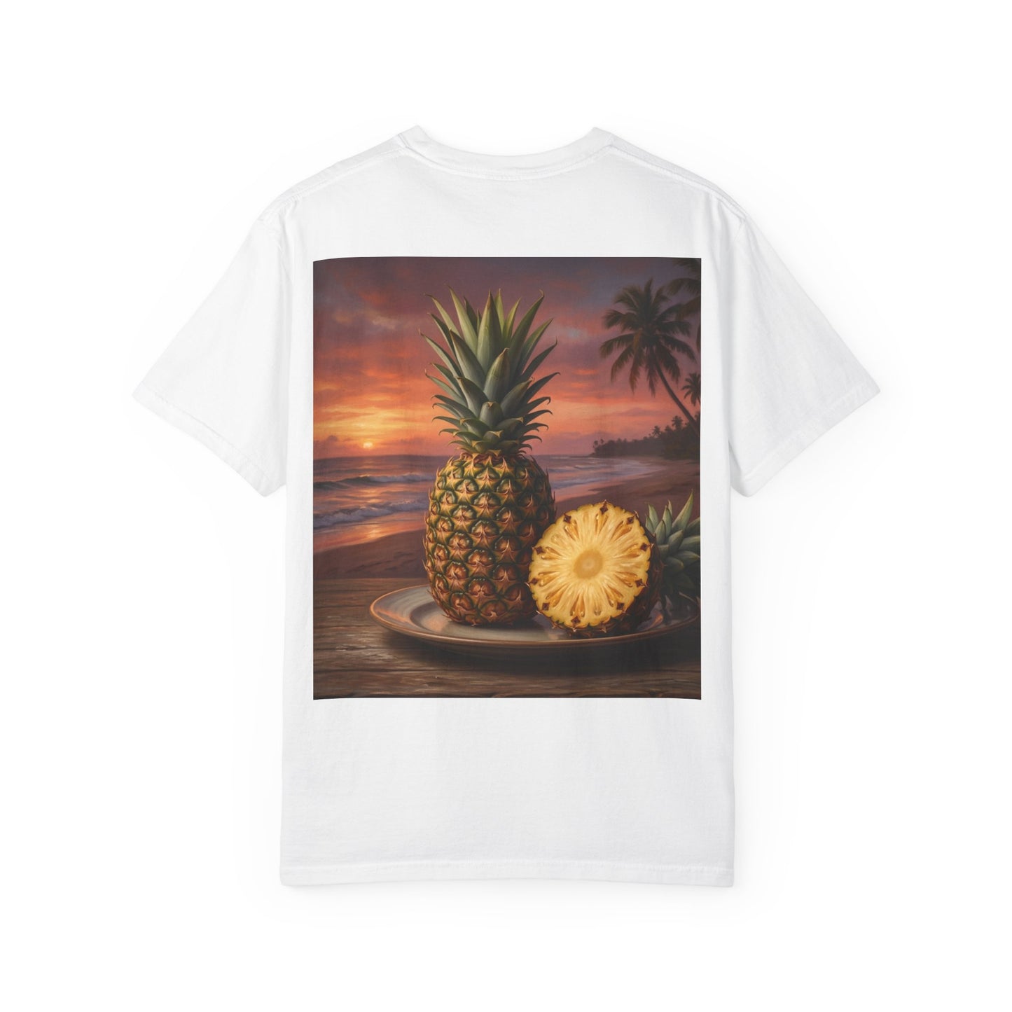 Sunset & Pineapple T‑Shirt — Tropical Beach Graphic Tee