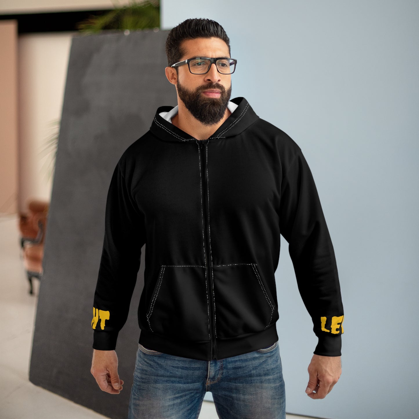 HOODIE zippé  noir "Think Twice" edition.