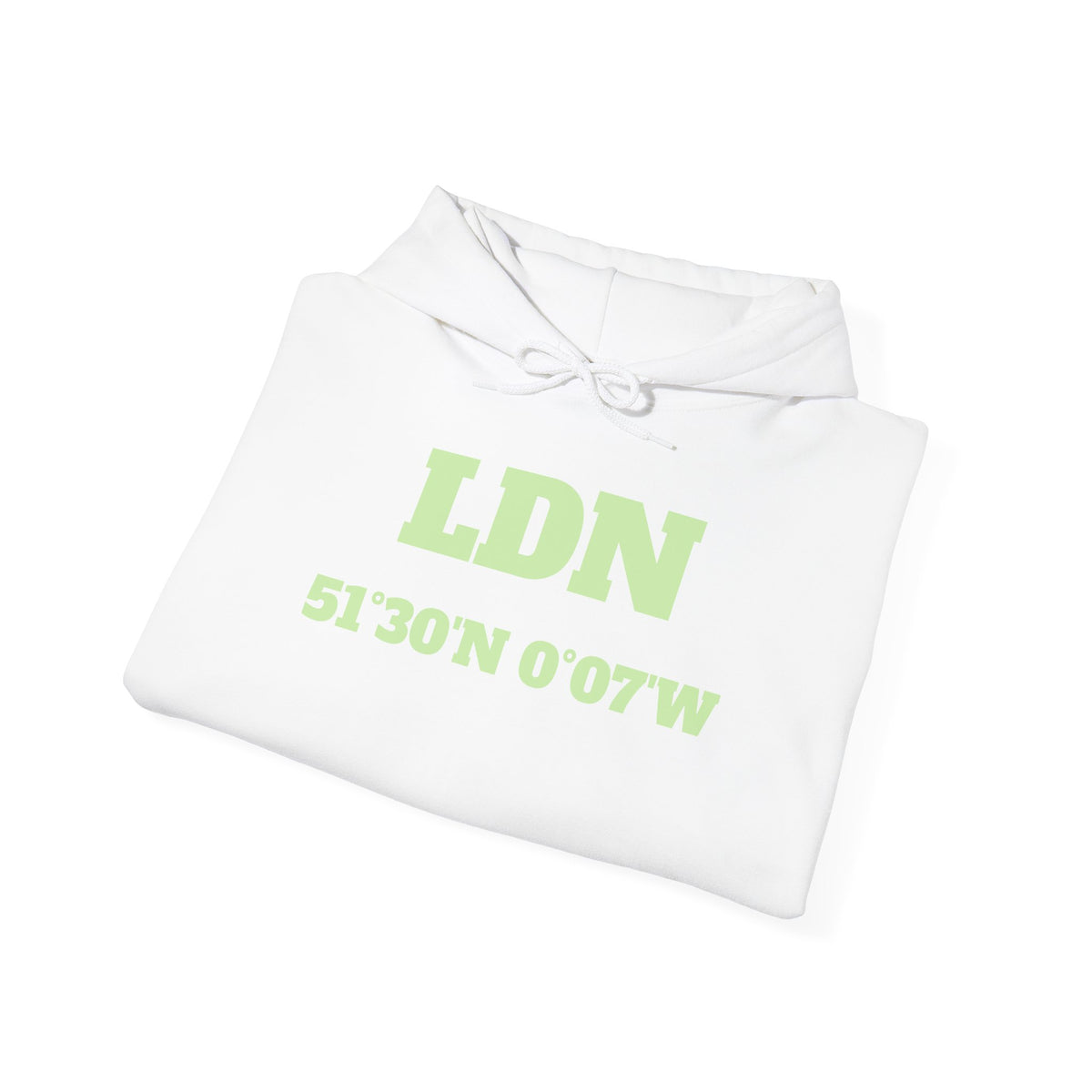 LDN Coordinates Hoodie — London 5130′N 007′W Minimal City Sweatshirt