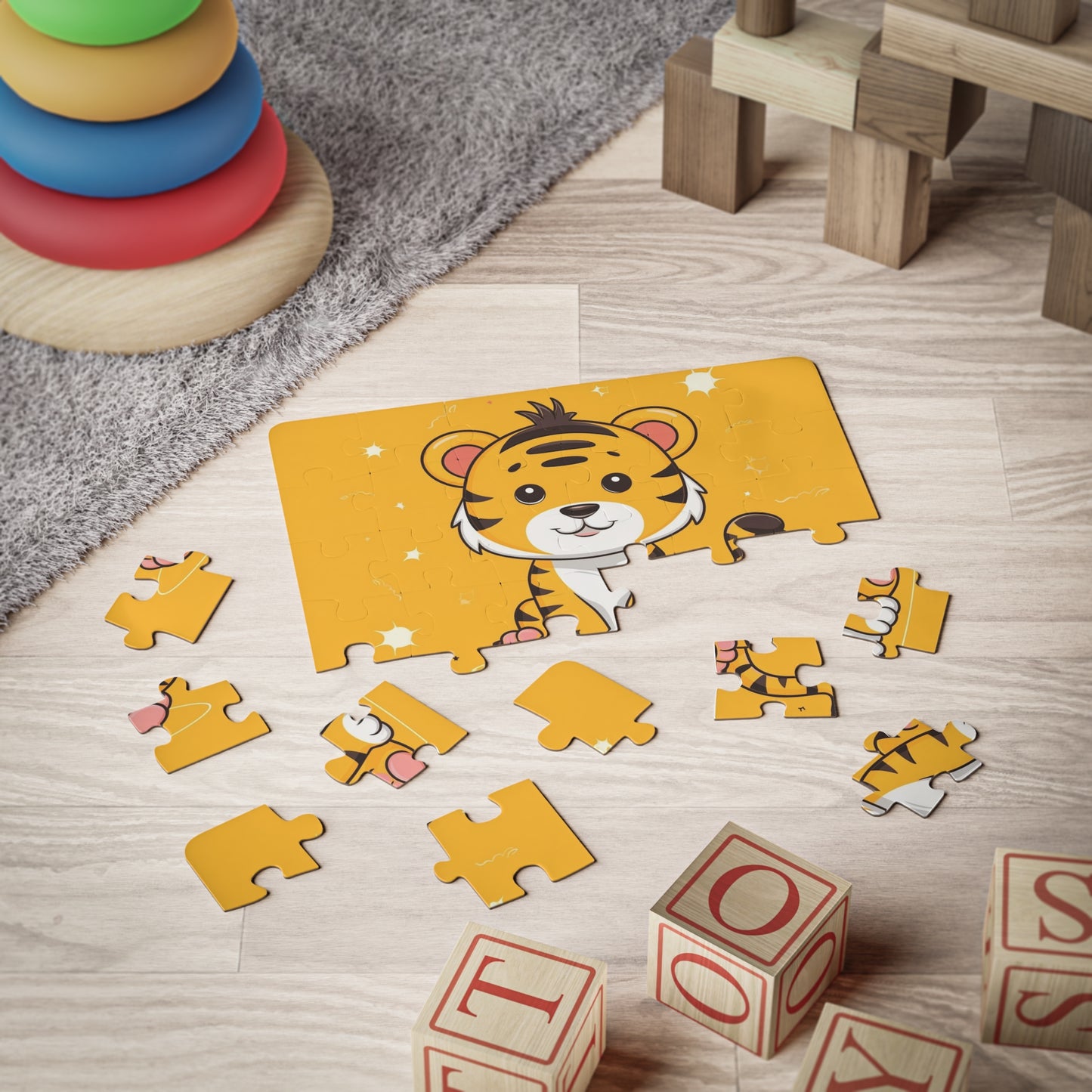 Cute Baby Tiger 30-Piece Kids Puzzle – Toddler Animal Jigsaw Toy