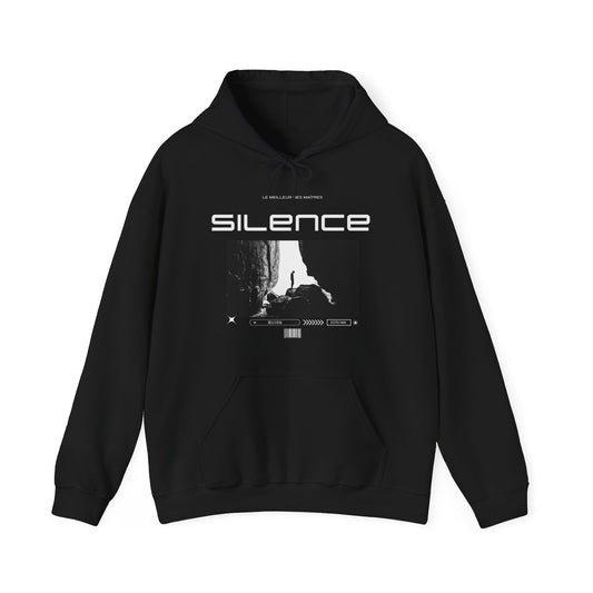 Pull à capuche noir personnalisable "Edition "SILENCE"