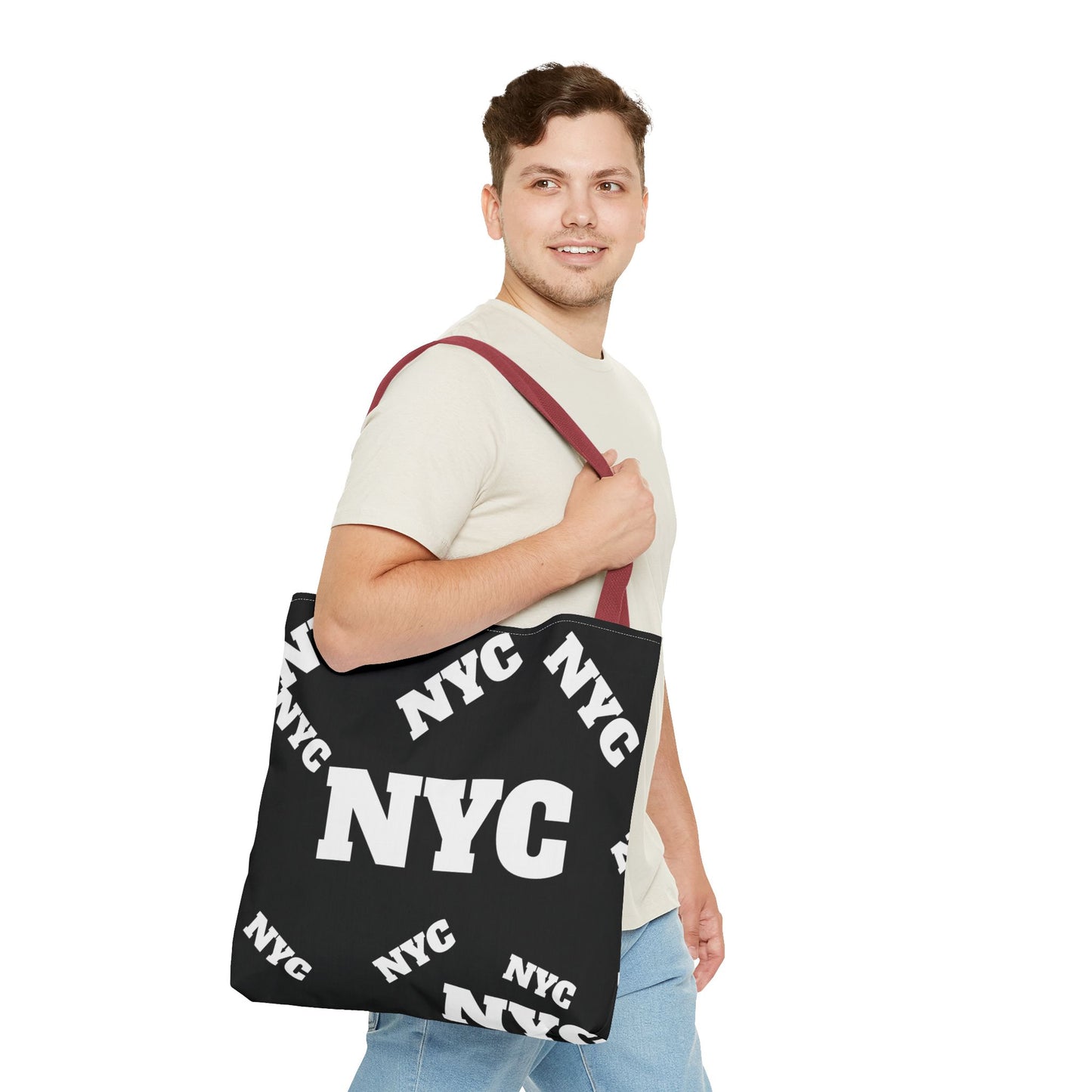 NYC Repeat Logo Tote Bag — Black City Graphic Tote