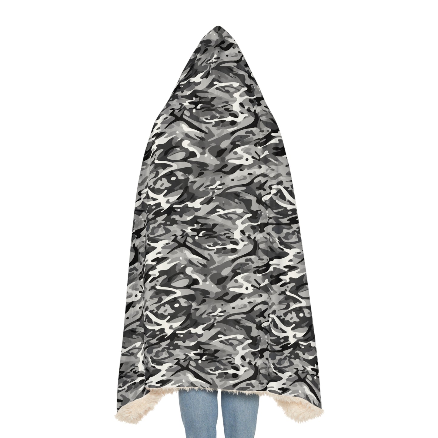 Hooded Blanket - Military Camo Plaid Design