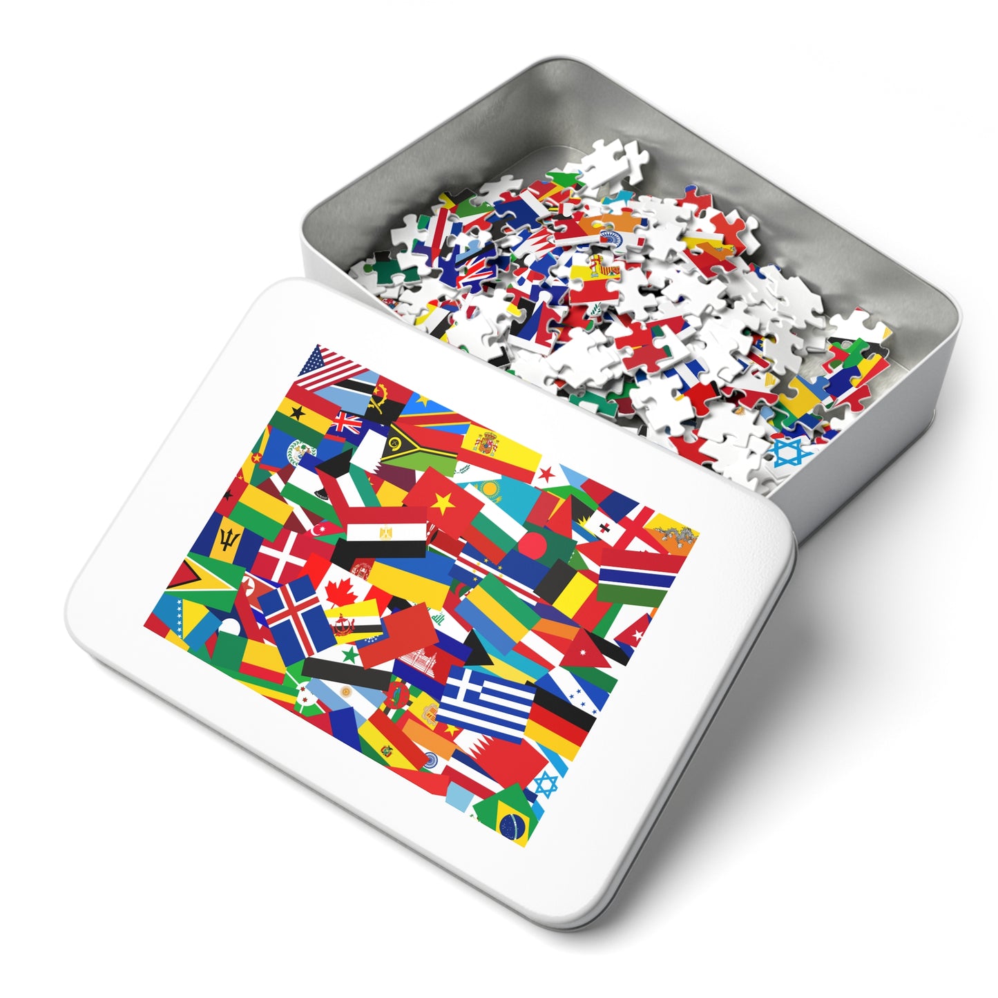 Puzzle éducatif personnalisable "Drapeaux du Monde" (Adultes /Enfants)