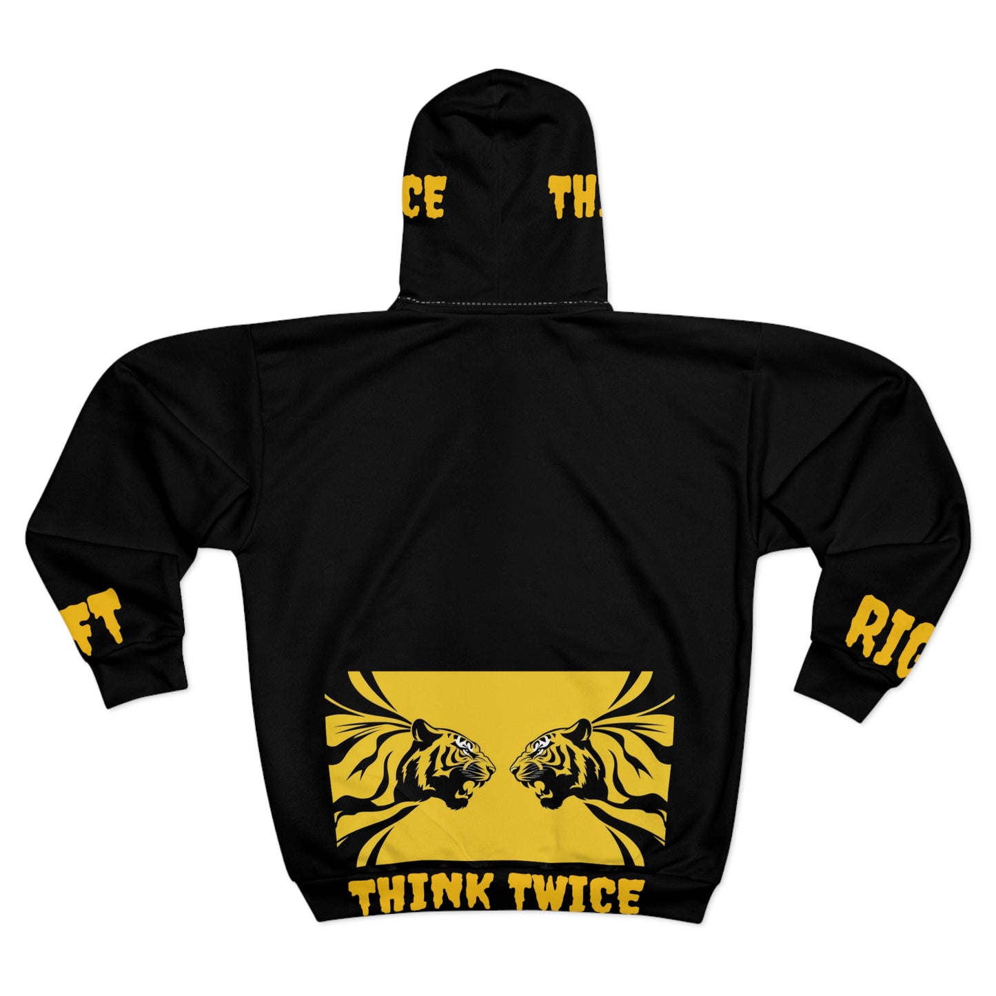 HOODIE zippé  noir "Think Twice" edition.