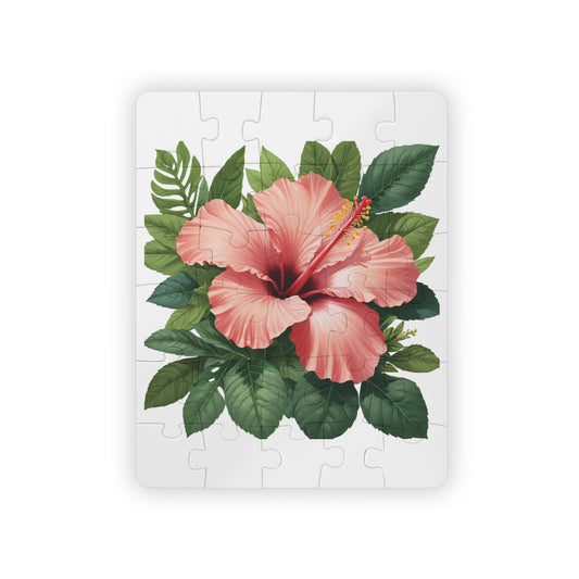 Puzzle personnalisable pour enfants - 30 pièces ; Design hibiscus.