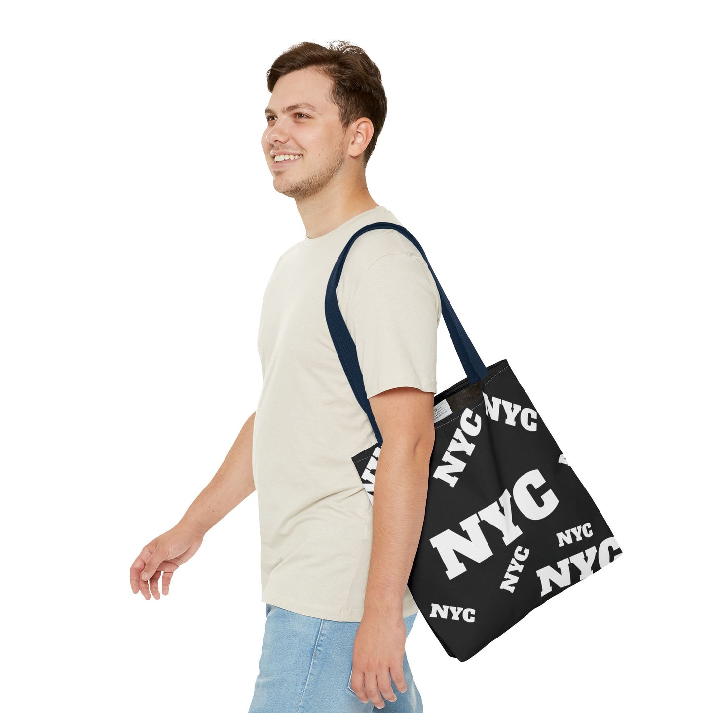 NYC Repeat Logo Tote Bag — Black City Graphic Tote