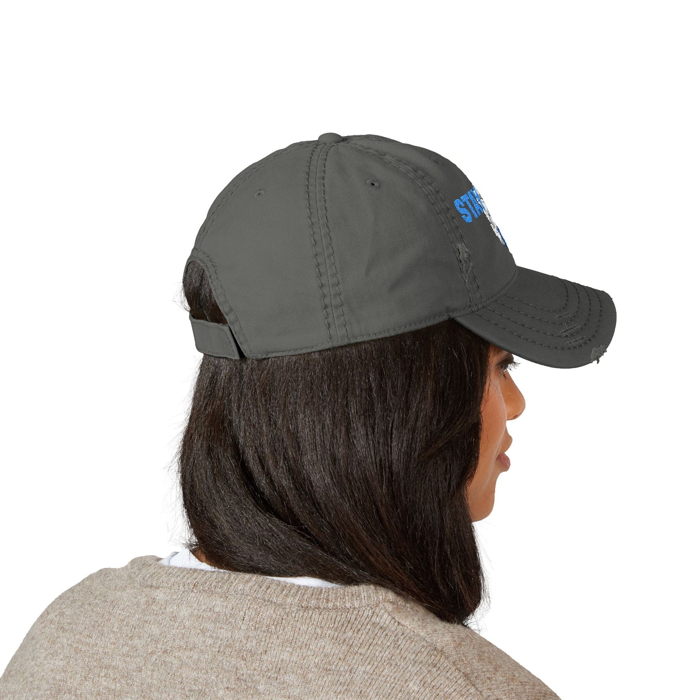 Stay Cool Distressed Dad Hat — Embroidered Floral Ice Design