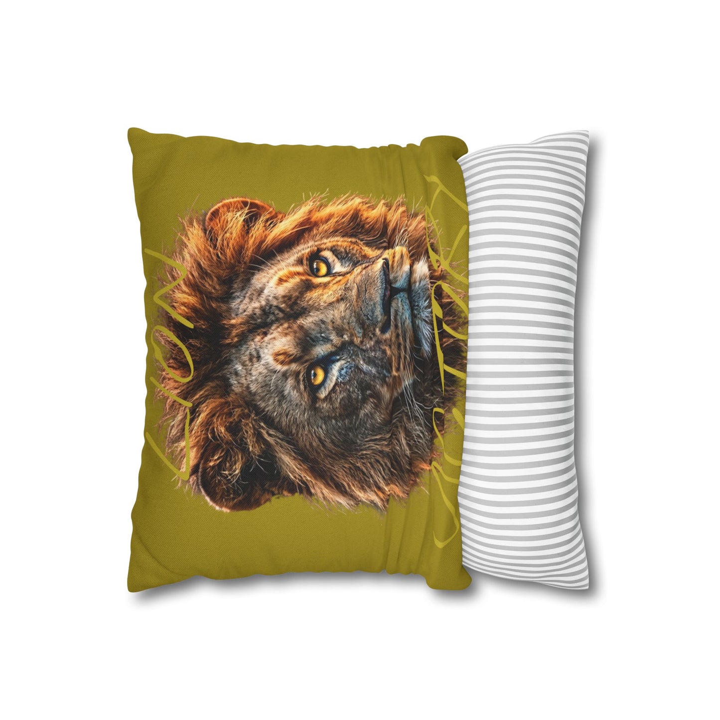 Lion Portrait Decorative Pillowcase — Majestic Wildlife Throw Pillow Cover