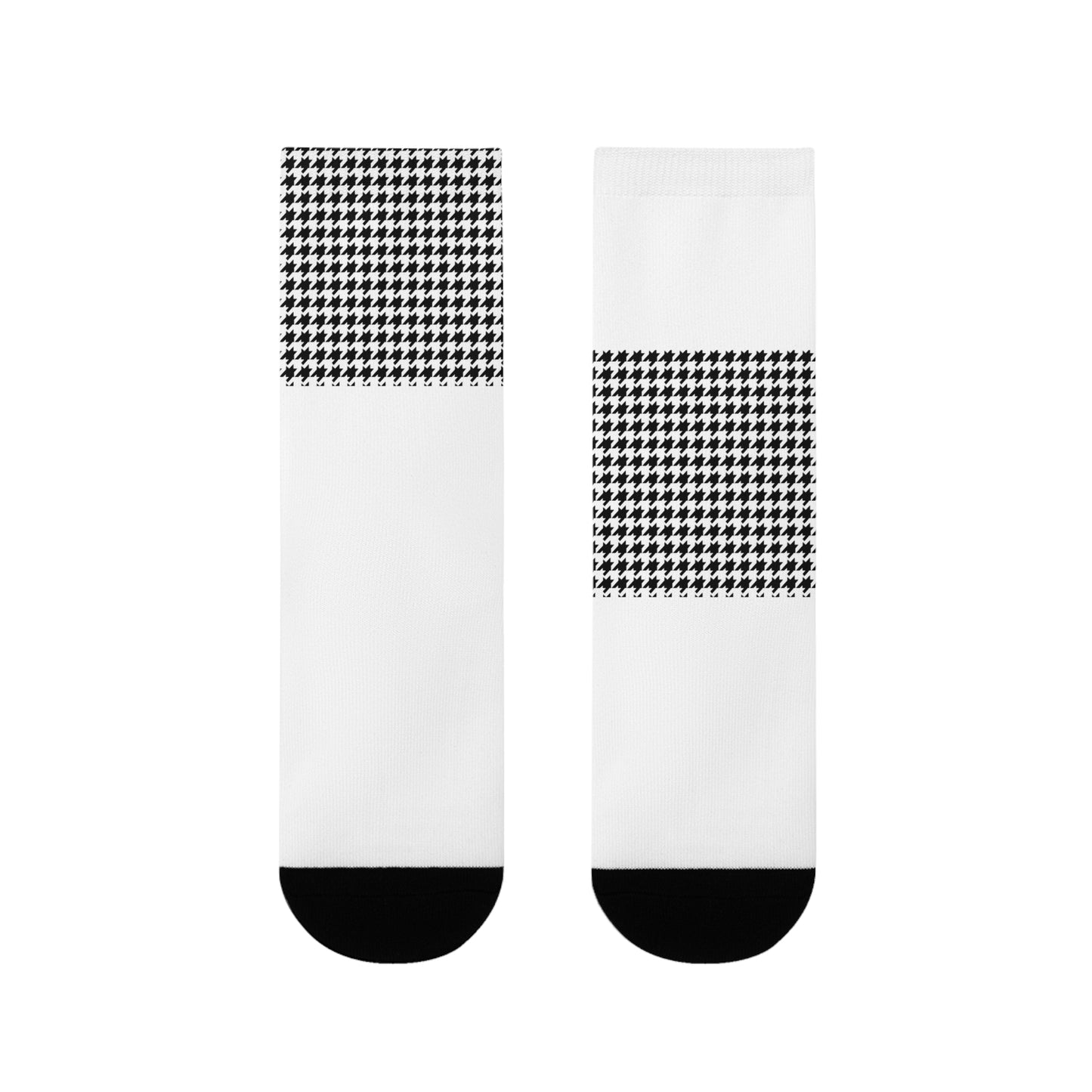 Houndstooth Edition Crew Socks — Black & White Classic