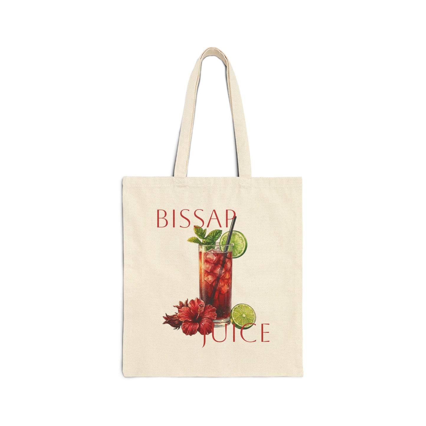Bissap Juice Tote Bag — Hibiscus Drink Canvas Grocery Tote