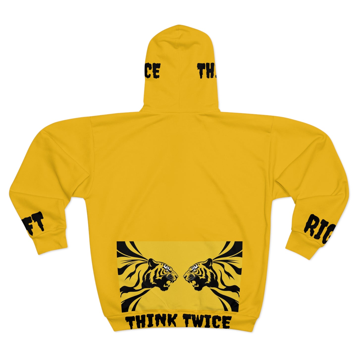 Hoodie "Think Twice" edition ; Pull à capuche personnalisable jaune