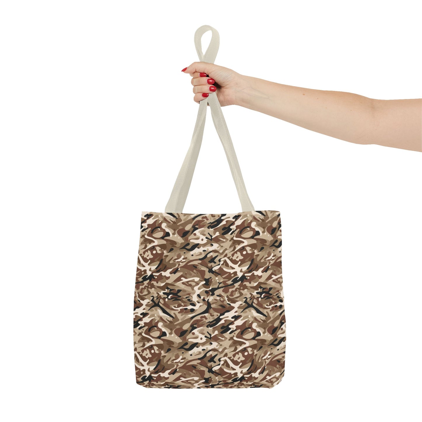 Desert Camo Tote Bag — All-Over Print Canvas Shopping & Everyday Carry