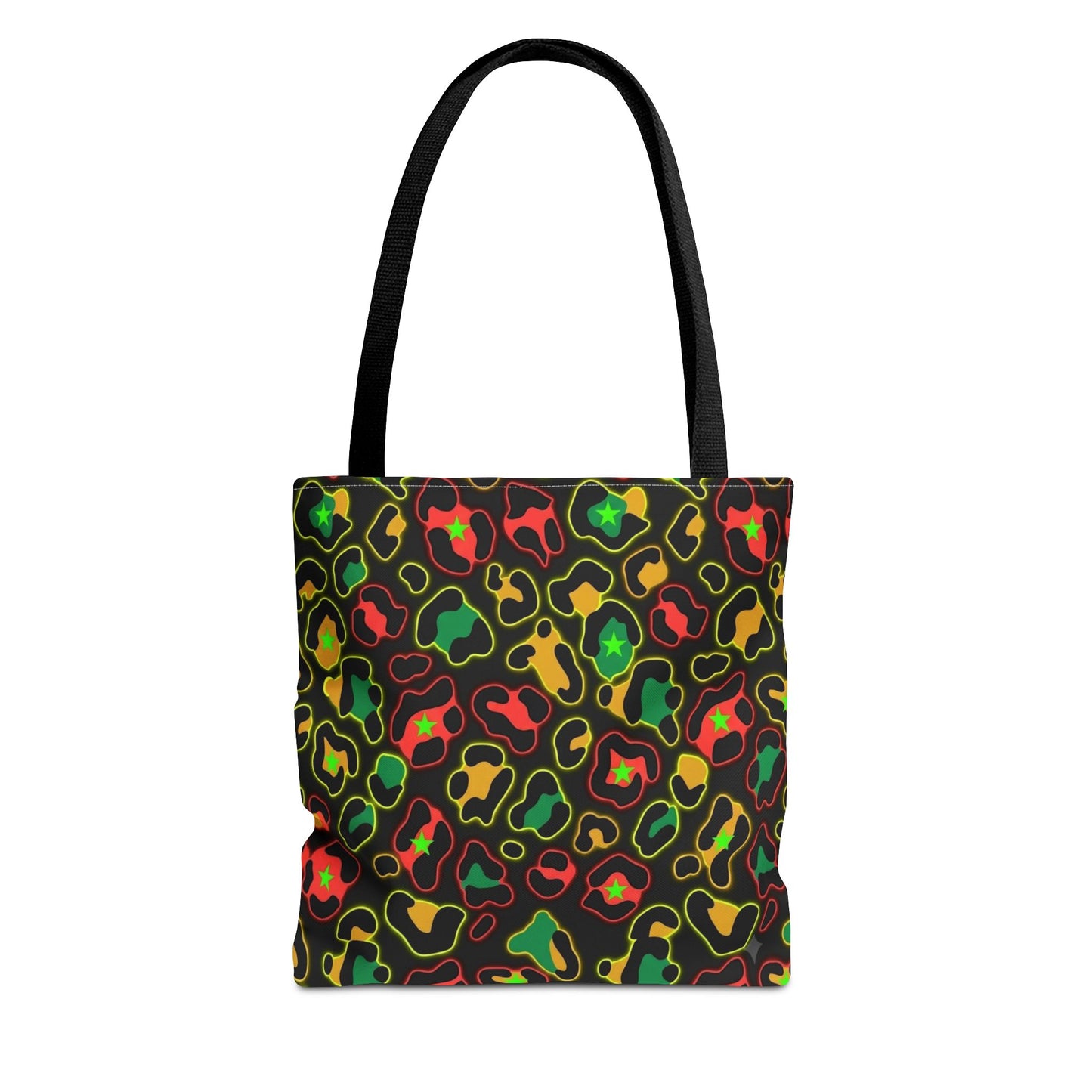 Rasta Leopard Print Tote Bag – Colorful Reggae-Inspired Print