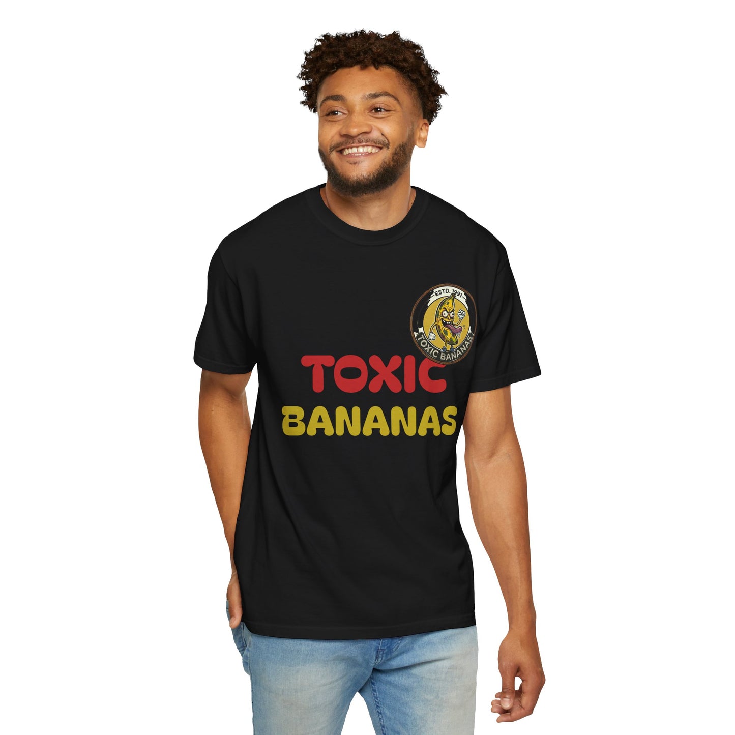 T-Shirt — "Toxic Bananas" Funny Graphic Tee (Retro Cartoon Bananas)