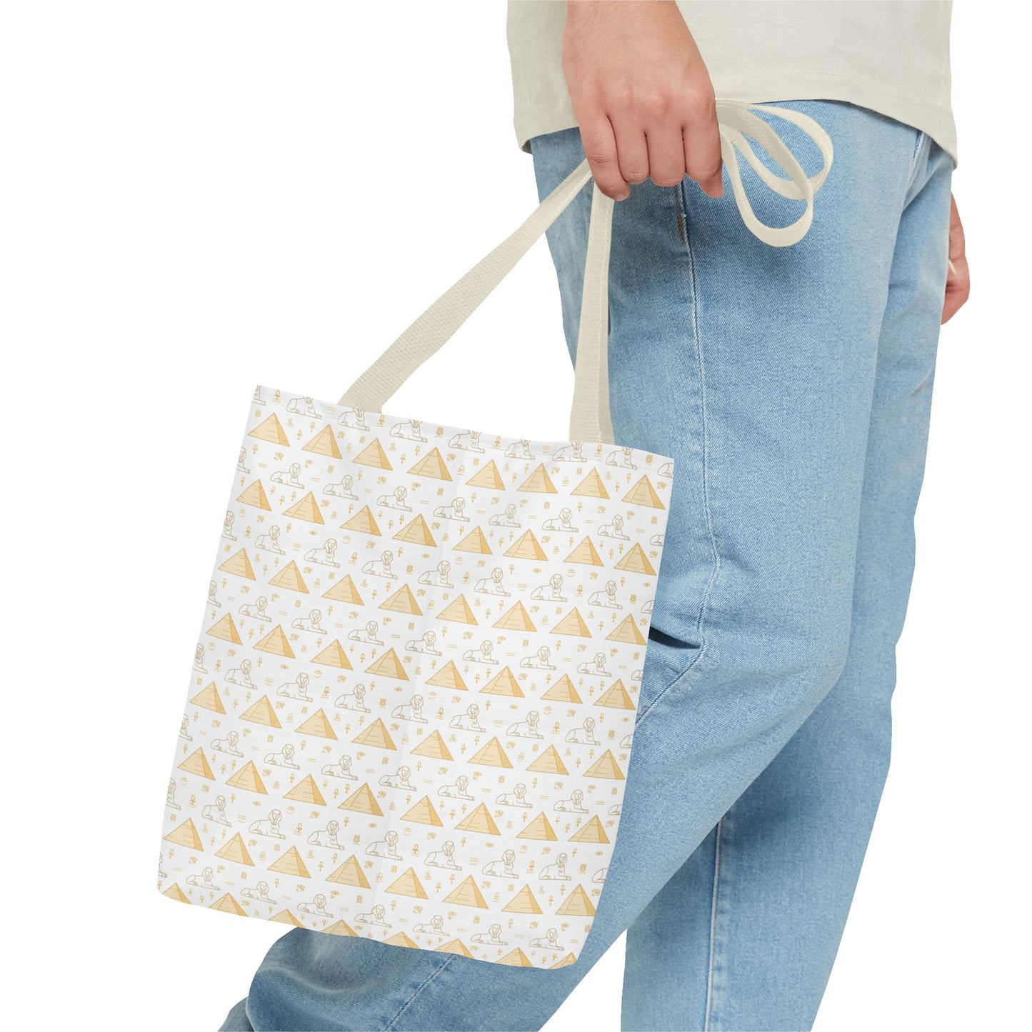 Geometric Gold Triangle Tote Bag – Minimalist AOP Everyday Shopper