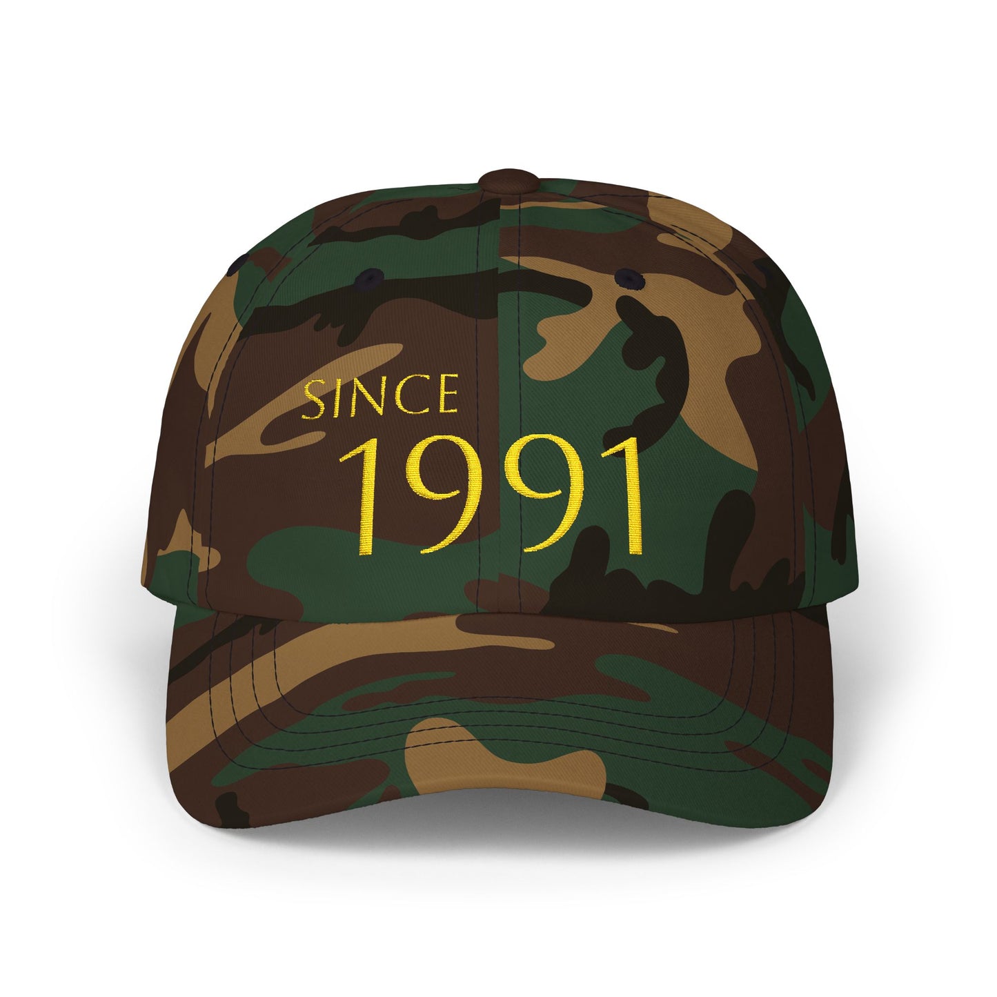 Personnalized Birth year Cap for gift  — Embroidered Gold Birthday cap