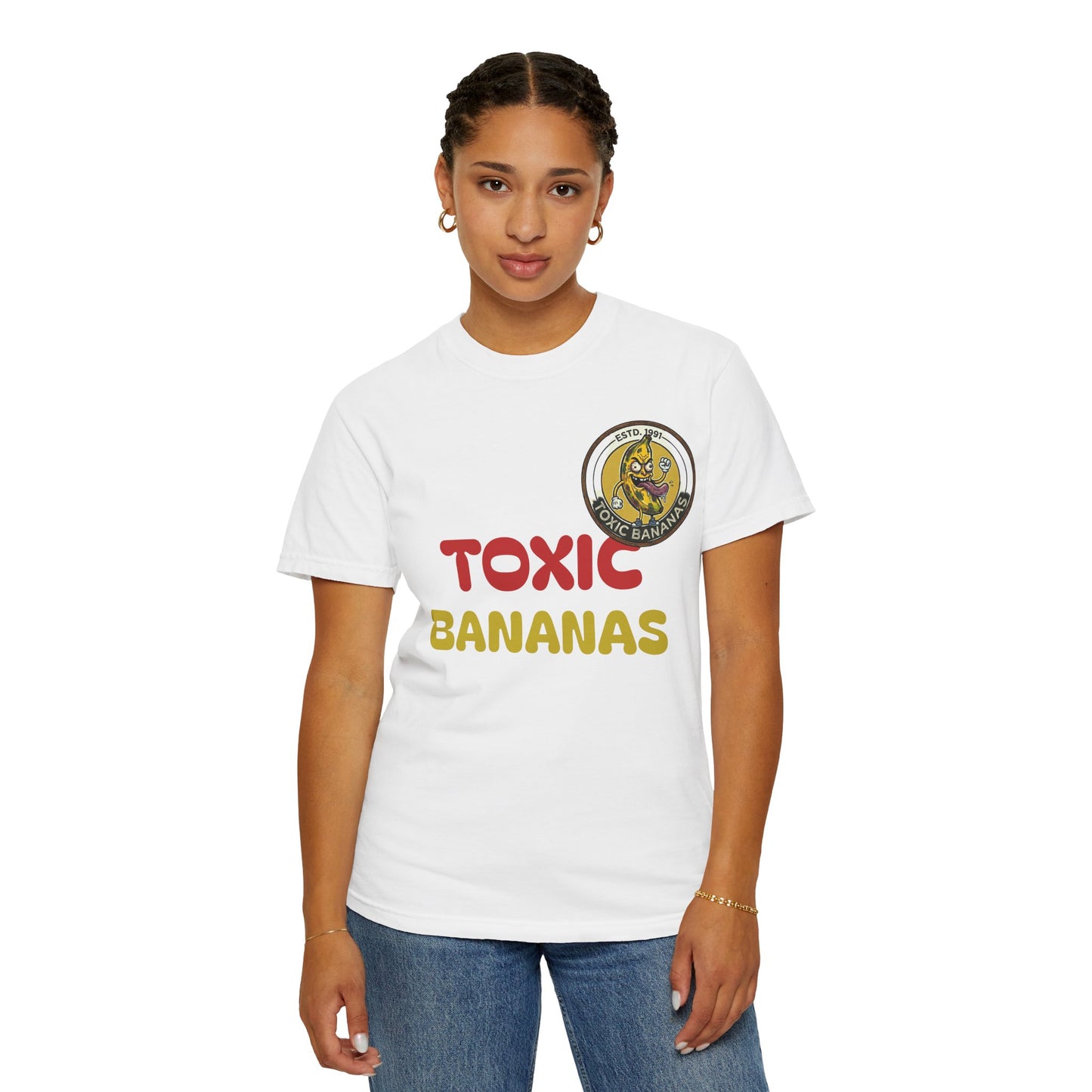 T-Shirt — "Toxic Bananas" Funny Graphic Tee (Retro Cartoon Bananas)