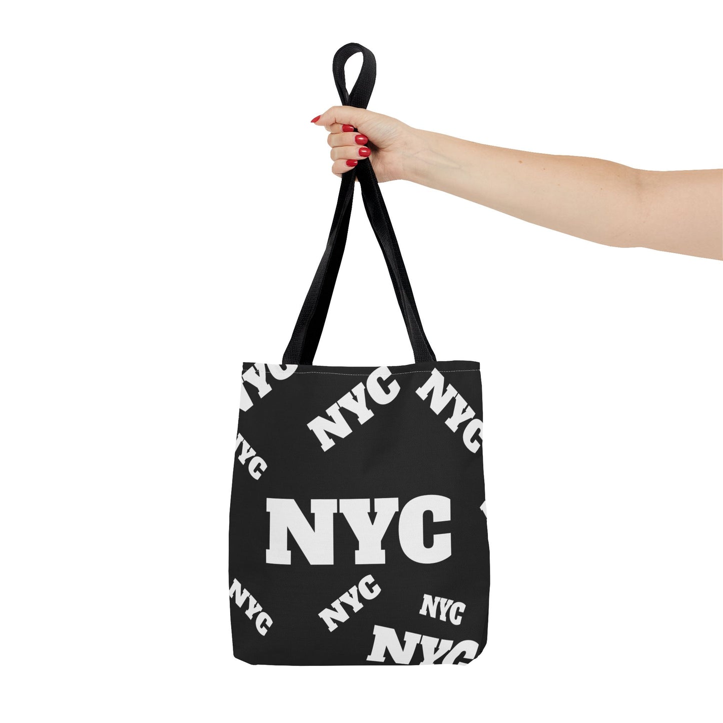 NYC Repeat Logo Tote Bag — Black City Graphic Tote