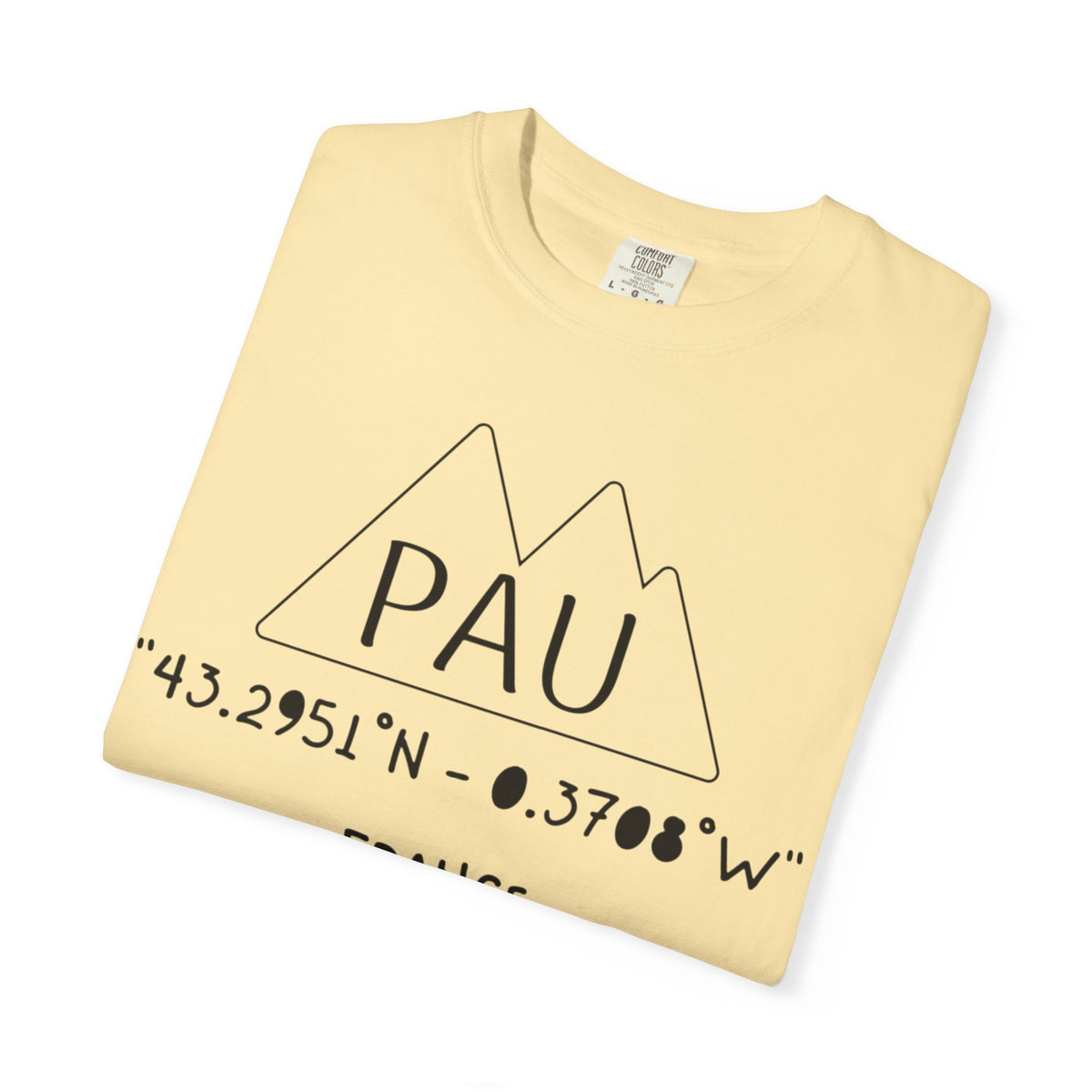 Pau France Coordinates T-Shirt — Minimal Mountain Graphic Travel Tee