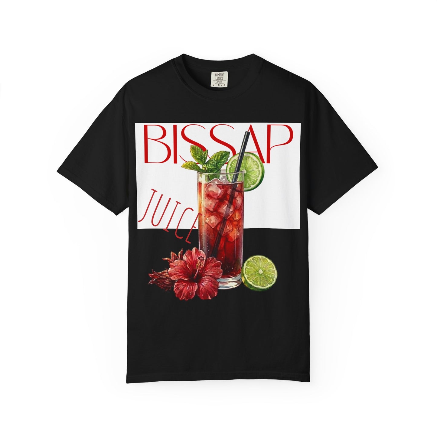 Cotton white T-Shirt — Hibiscus Bissap Juice Tropical Drink Tee